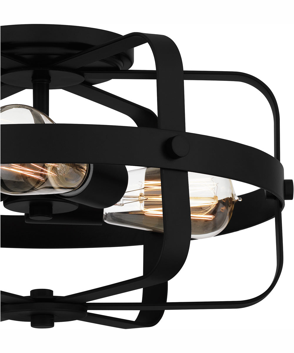 Quoizel Flush Mount Medium 3-light Flush Mount Matte Black