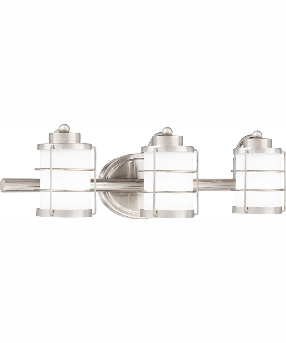Hazlett Large 3-light Bath Light Brushed Nickel