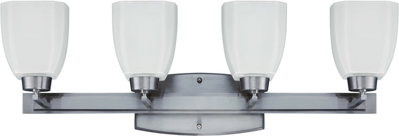 28"W Bridwell 4-Light Bath Vanity Light Brushed Satin Nickel