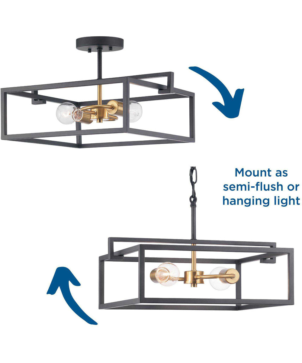 Blakely 2-Light Semi-Flush Convertible Graphite
