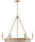 Finn 6-Light Chandelier White Wash and Matte Brass