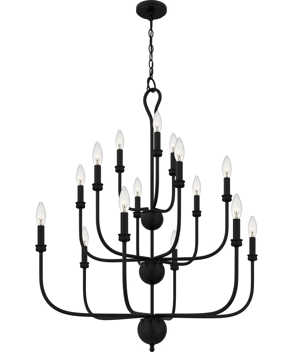 Blanche 15-light Chandelier Matte Black