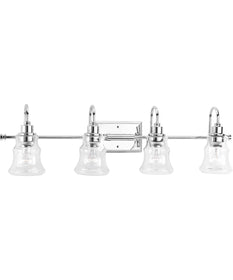 Litchfield 4-Light Clear Glass Coastal Bath Vanity Light Polished Chrome
