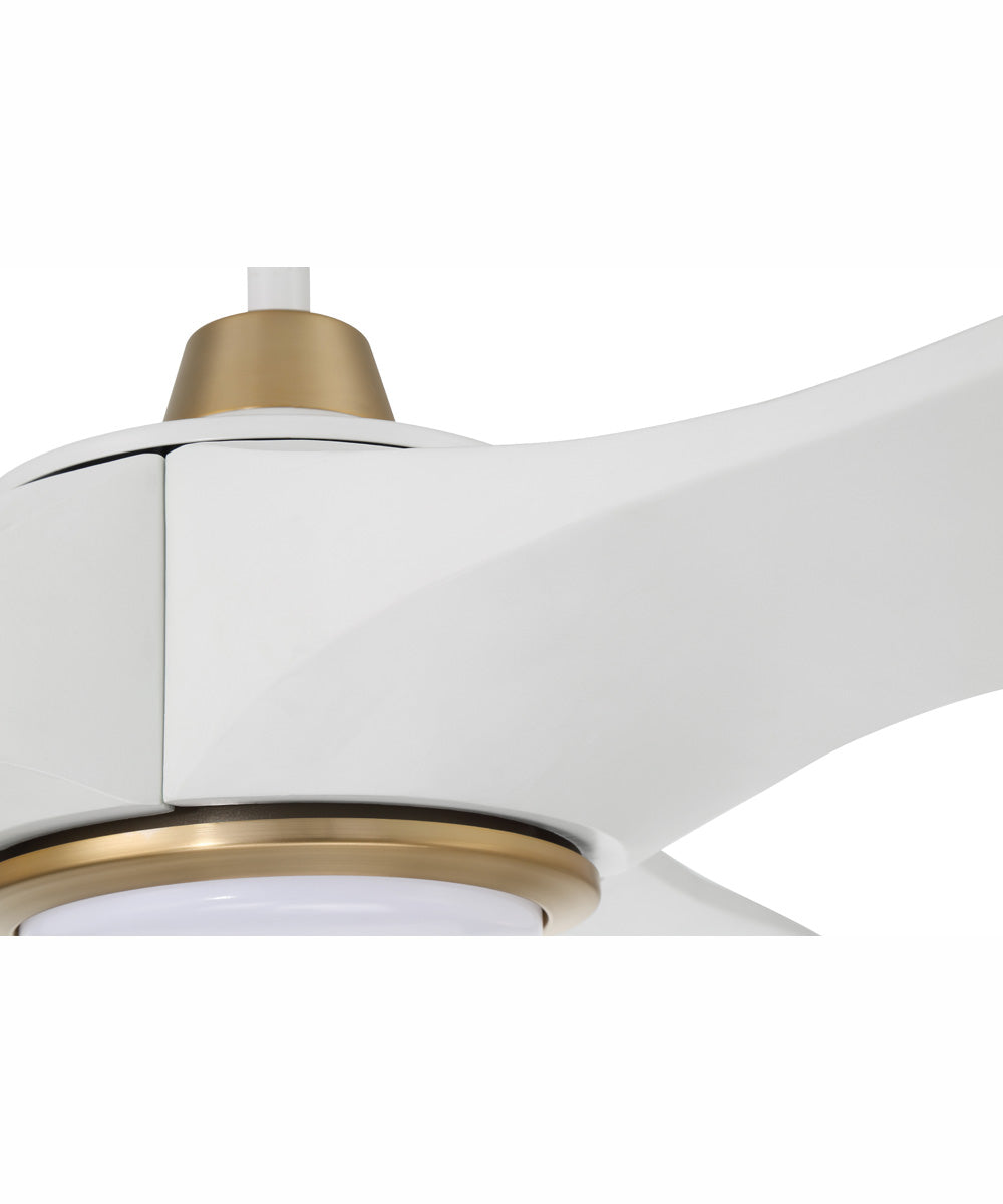 60" Envy 1-Light Indoor/Outdoor Ceiling Fan White/Satin Brass