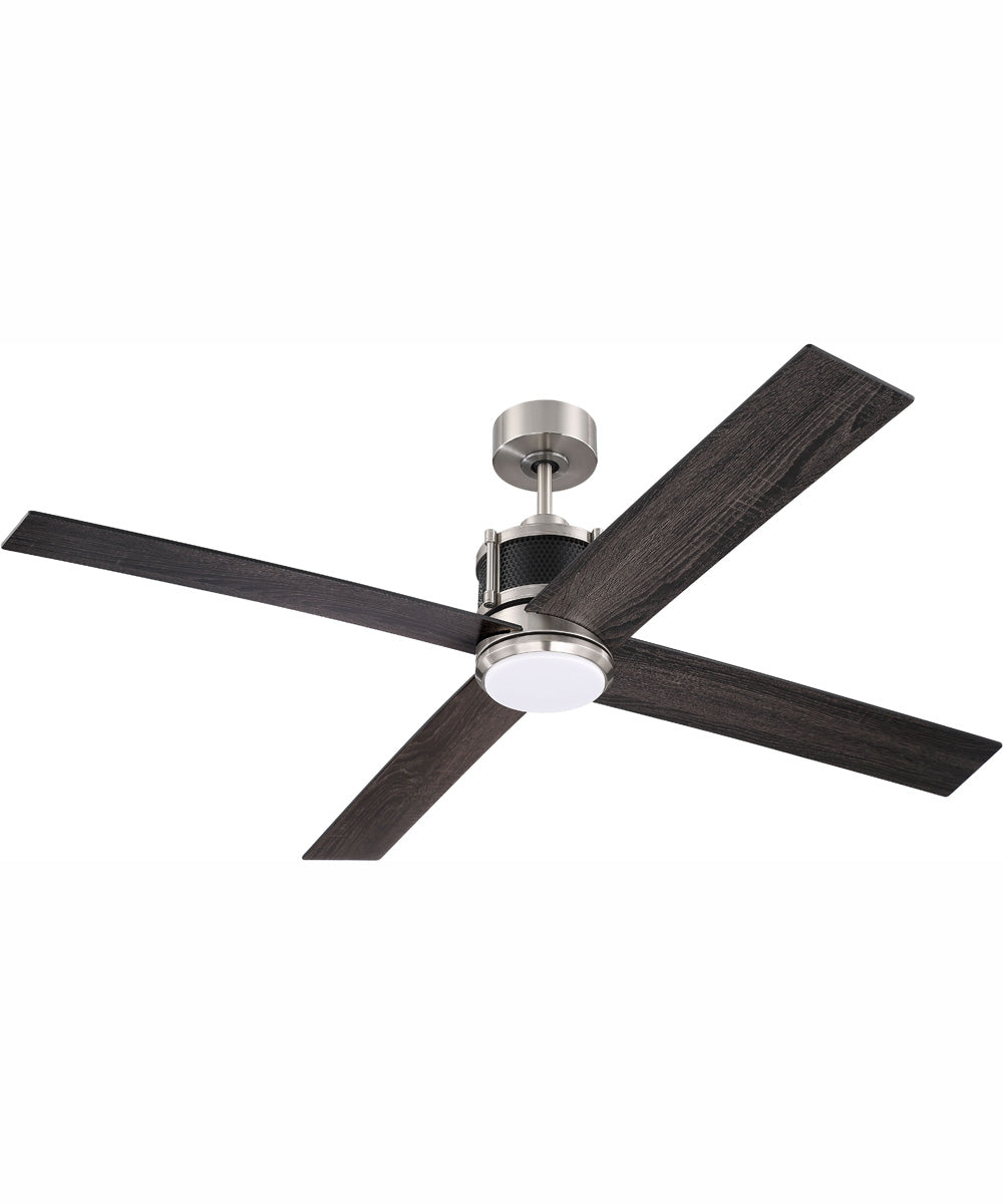 56" Gregory 1-Light Ceiling Fan Brushed Polished Nickel / Flat Black