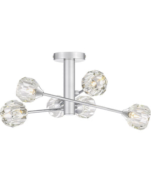 Spellbound 6-light Semi Flush Mount Polished Chrome