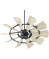 52"W Windmill Ceiling Fan Noir