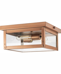 Union Square 2-Light Urban Industrial Outdoor Ceiling Light Antique Copper