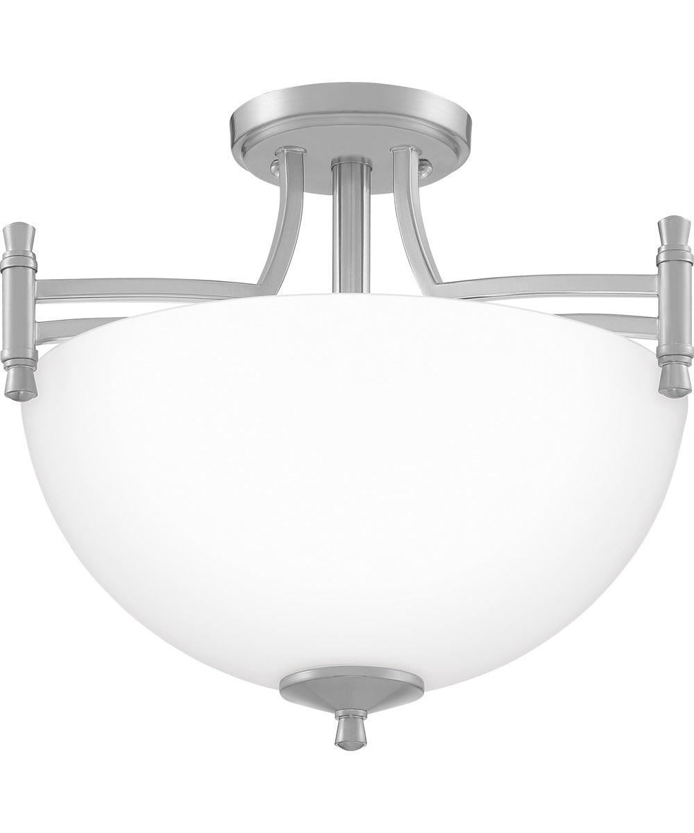 Billingsley Medium 2-light Semi Flush Mount Brushed Nickel