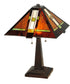 24"H Montana Mission  2-Light Tiffany Table Lamp Brown