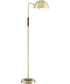 Clouseau 1-Light Metal Floor Lamp Antique Brass/Walnut Finished