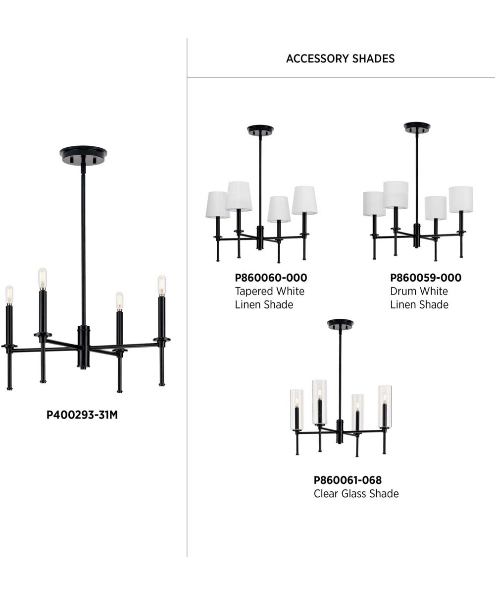 Elara 4-Light New Traditional  Chandelier Light Matte Black