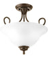 2-Light 13-1/4" Semi-Flush Antique Bronze