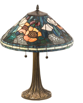 22"H Tiffany Poppy Cone Table Lamp