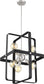 18"W Prana 6-Light Pendant Matte Black / Brushed Nickel