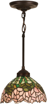 8"W Cabbage Rose Mini Pendant