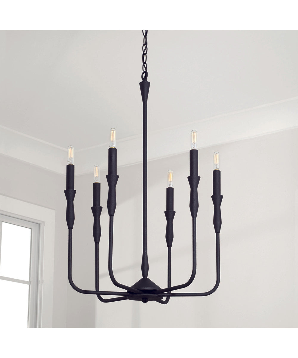 Paloma 6-Light Chandelier Textured Black