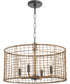 Abaca 4-light Pendant Matte Black