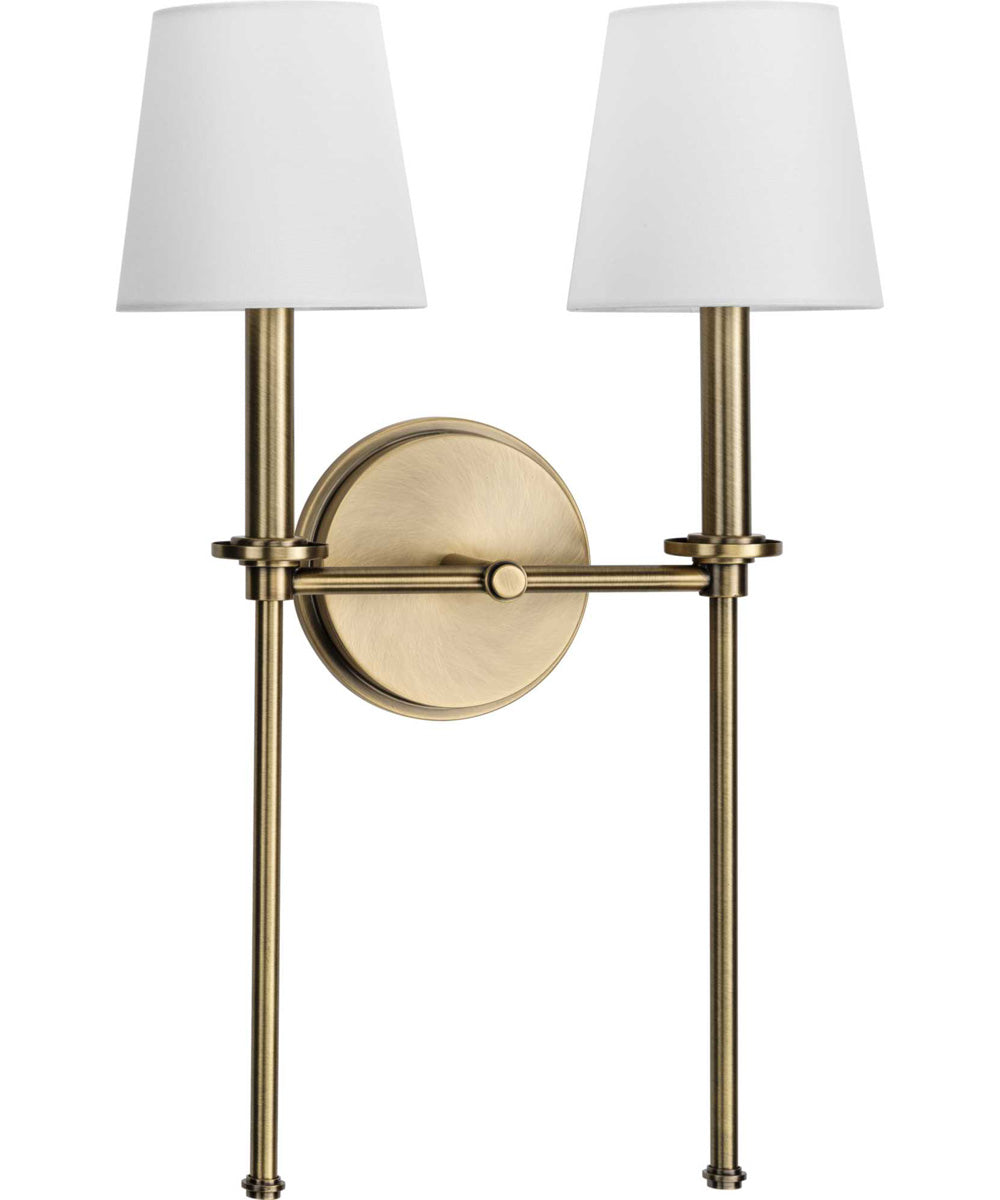 Elara 2-Light New Traditional Wall Light Vintage Brass
