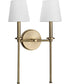 Elara 2-Light New Traditional Wall Light Vintage Brass