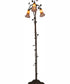 58" High Amber/Purple Tiffany Pond Lily 3 Light Floor Lamp