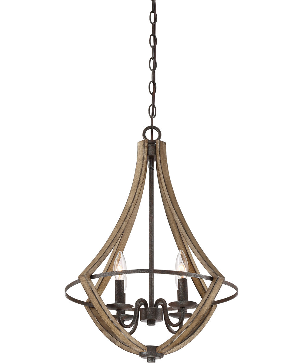 Shire 4-light Chandelier Rustic Black