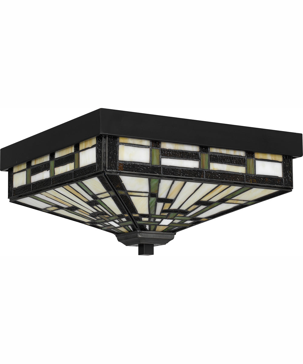 Tiffany Medium 3-light Flush Mount Matte Black