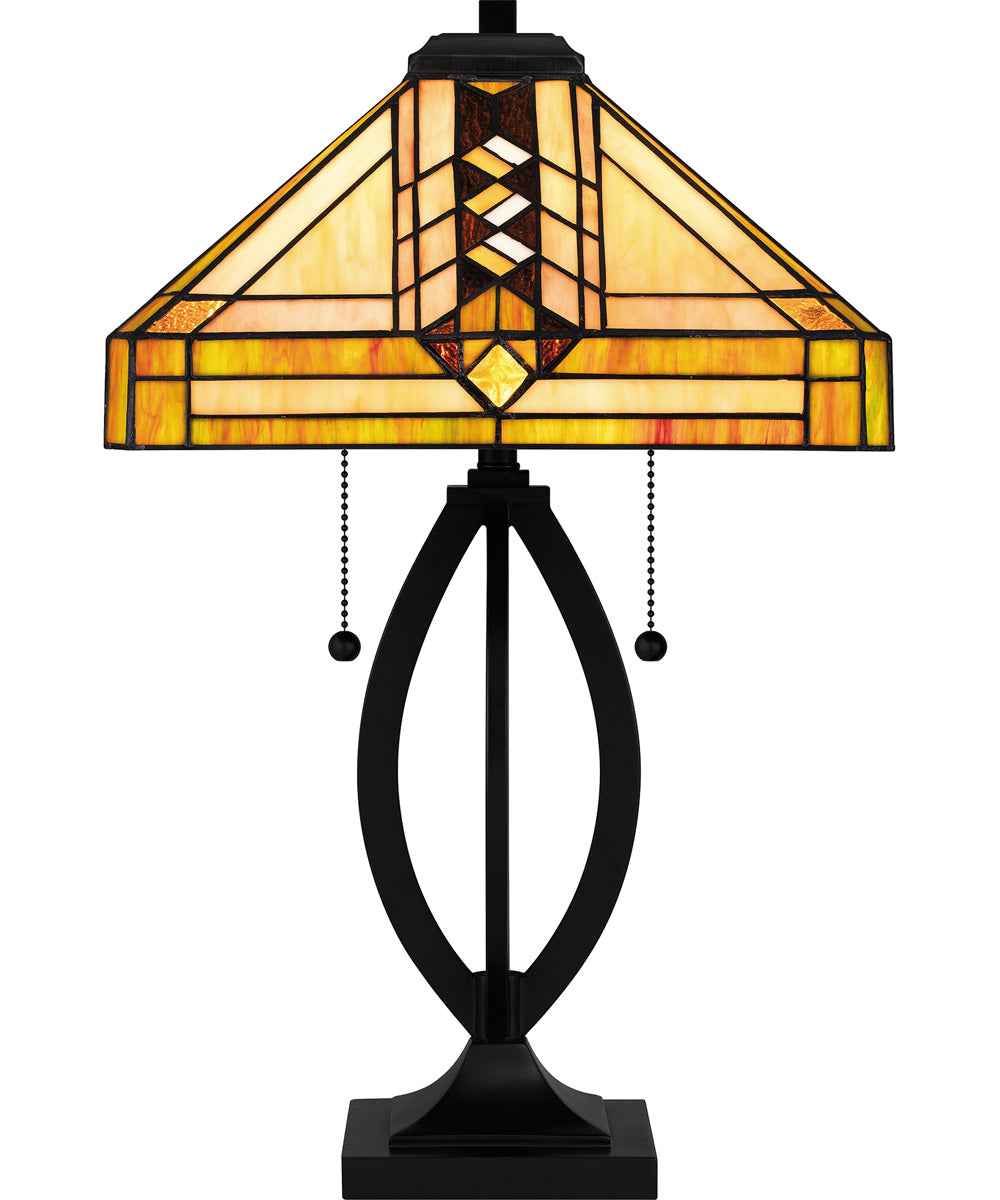 Tiffany Small 2-light Table Lamp Matte Black