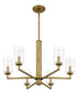 Sunburst 6-light Chandelier Weathered Brass