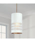 Dash 1-Light Pendant Aged Brass and White