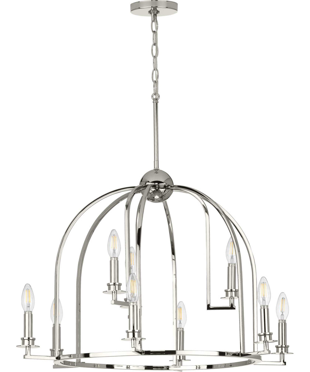 Seneca 9-Light Farmhouse Chandelier Light Polished Nickel