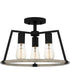 Tippet 3-light Semi Flush Mount Matte Black