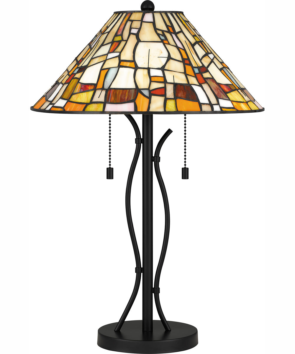 Tiffany Small 2-light Table Lamp Matte Black
