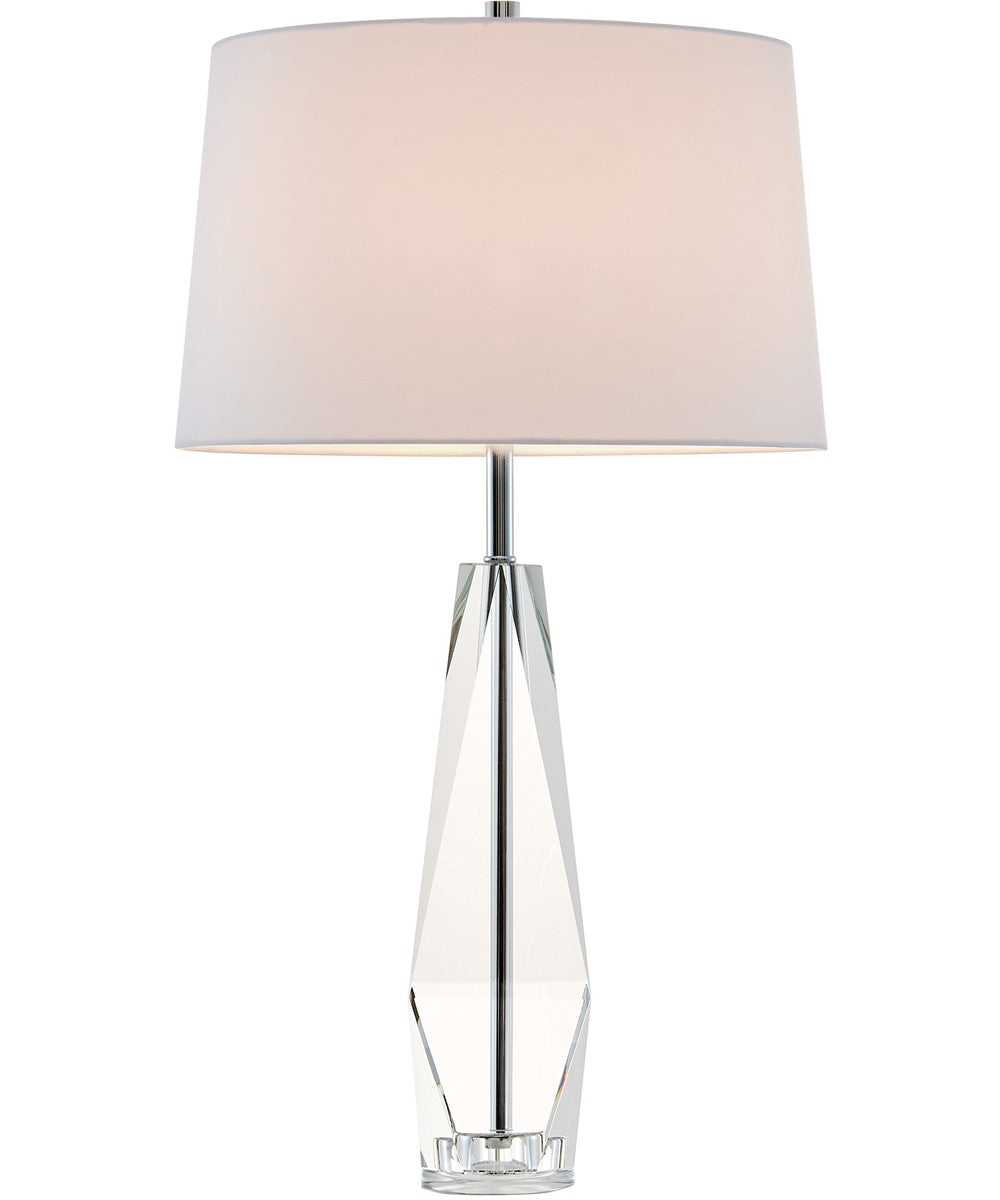 Callum 1-Light Table Lamp Crystal/White Fabric Shade