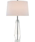 Callum 1-Light Table Lamp Crystal/White Fabric Shade