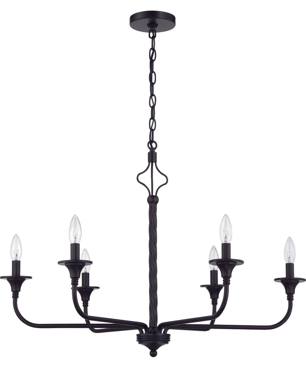 Jolenne 6-Light Chandelier Flat Black