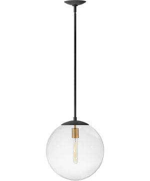 Warby 1-Light Medium Orb Pendant in Aged Zinc