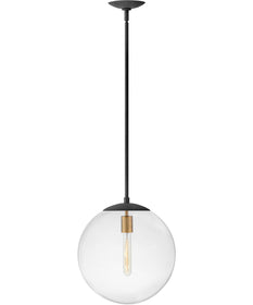 Warby 1-Light Medium Orb Pendant in Aged Zinc
