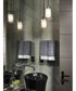 Double Glass 1-Light Etched White Inside/Seeded Glass Outside Glass Farmhouse Pendant Light Polished Chrome
