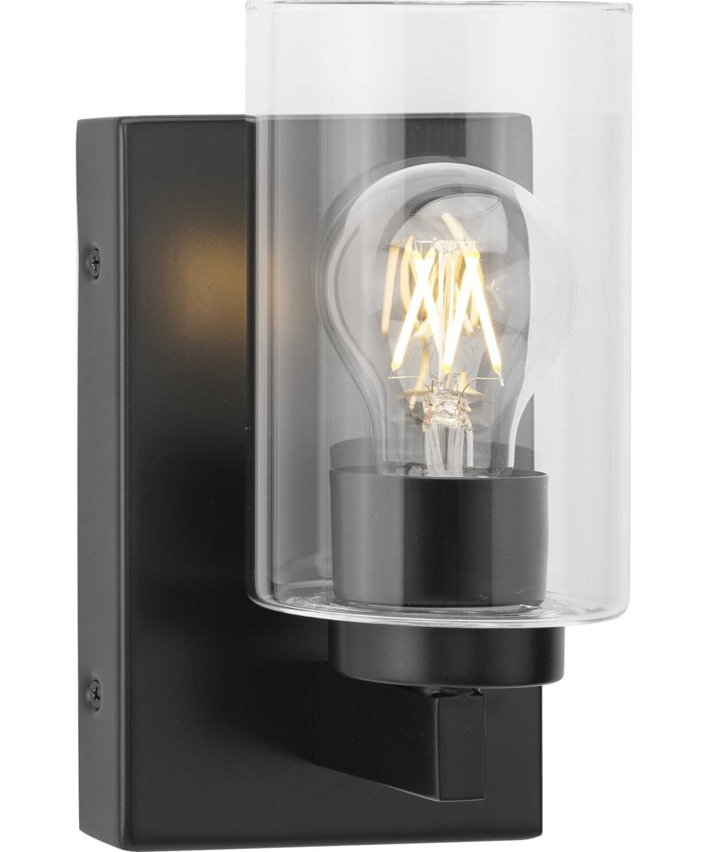 Goodwin 1-Light Modern Vanity Light with Clear Glass Matte Black