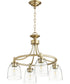 21"W Rossington 4-light Nook Chandelier Aged Brass w/ Clear/Seeded