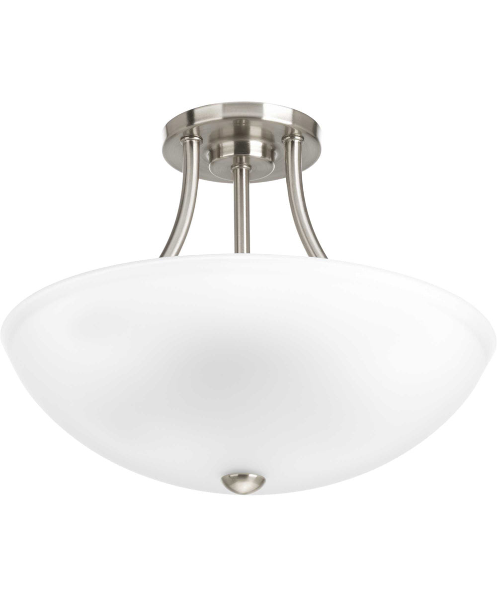 Gather 2-Light 12-7/8" Semi-Flush Convertible Brushed Nickel
