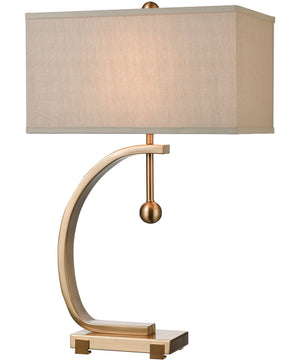 Straight Loop Table Lamp Cafe Bronze/a-Light Taupe Linen Shade