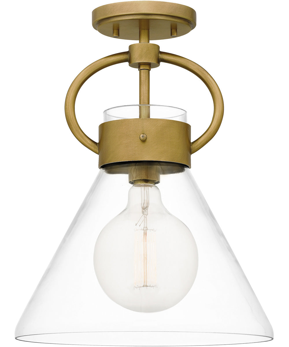 Webster 1-light Semi Flush Mount Weathered Brass