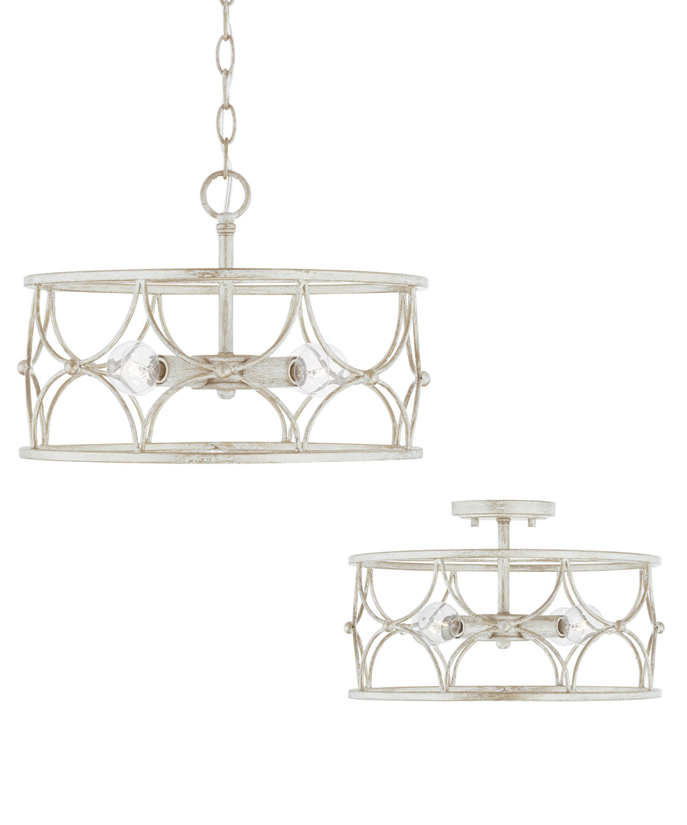 Ricci 4-Light Dual-Mount Semi-Flush/Pendant Mount In Winter White