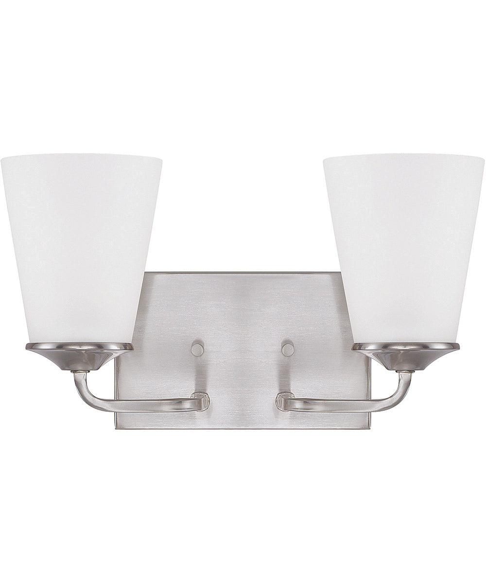 Braylon 2-Light Vanity In Brushed Nickel