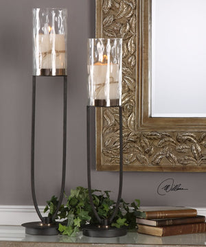 31"H Durga Iron Work Candleholders Set of 2