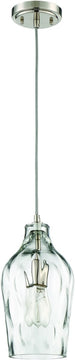 7"W 1-Light Mini Pendant Light Brushed Polished Nickel