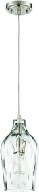 7"W 1-Light Mini Pendant Light Brushed Polished Nickel