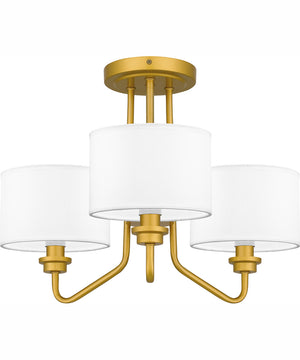 Quoizel Semi-Flush Mount Large 3-light Semi Flush Mount Painted Brass